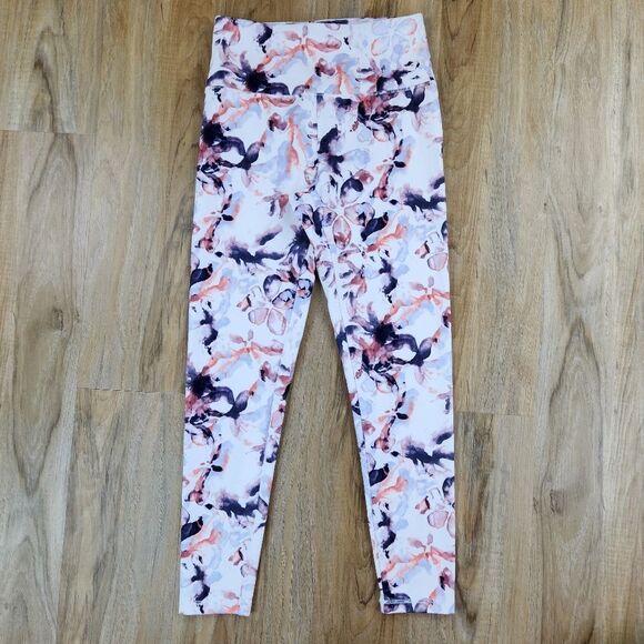 ☔️🔹️Balance Collection Watercolor Floral Print Athletic Leggings Medium - Picture 6 of 11